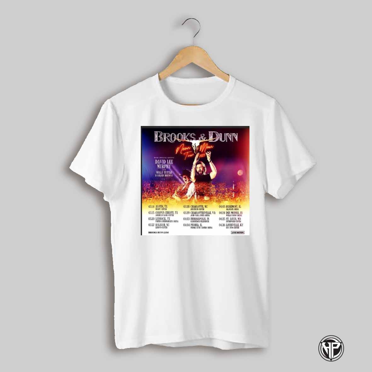 Poster Brooks And Dunn Neon Moon Tour 2025 With Special Guests David Lee Murphy And Molly Tuttle And Golden Highway T Shirt