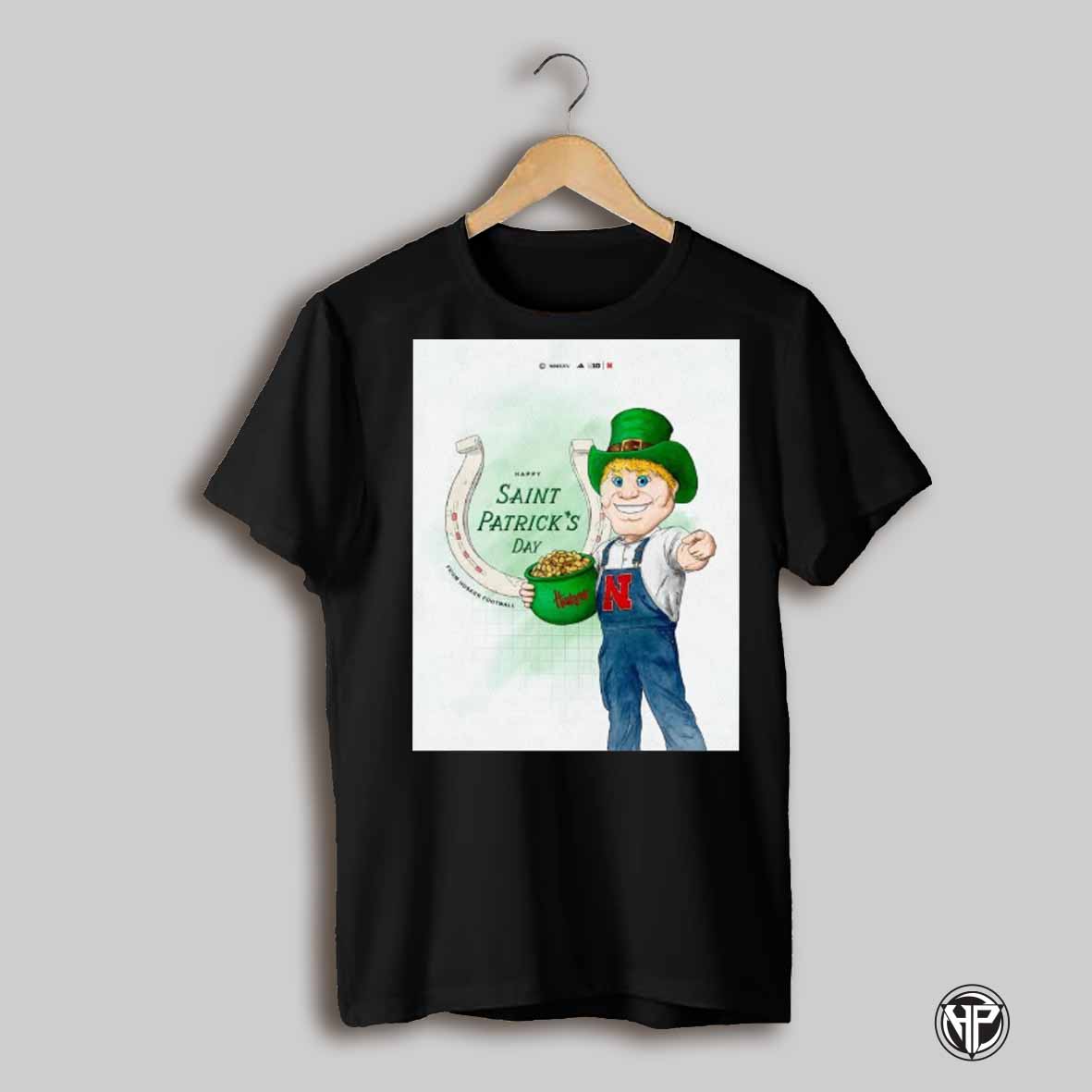 Poster Happy St Patricks Day 2025 From Nebraska Cornhuskers Football Mascot T Shirt