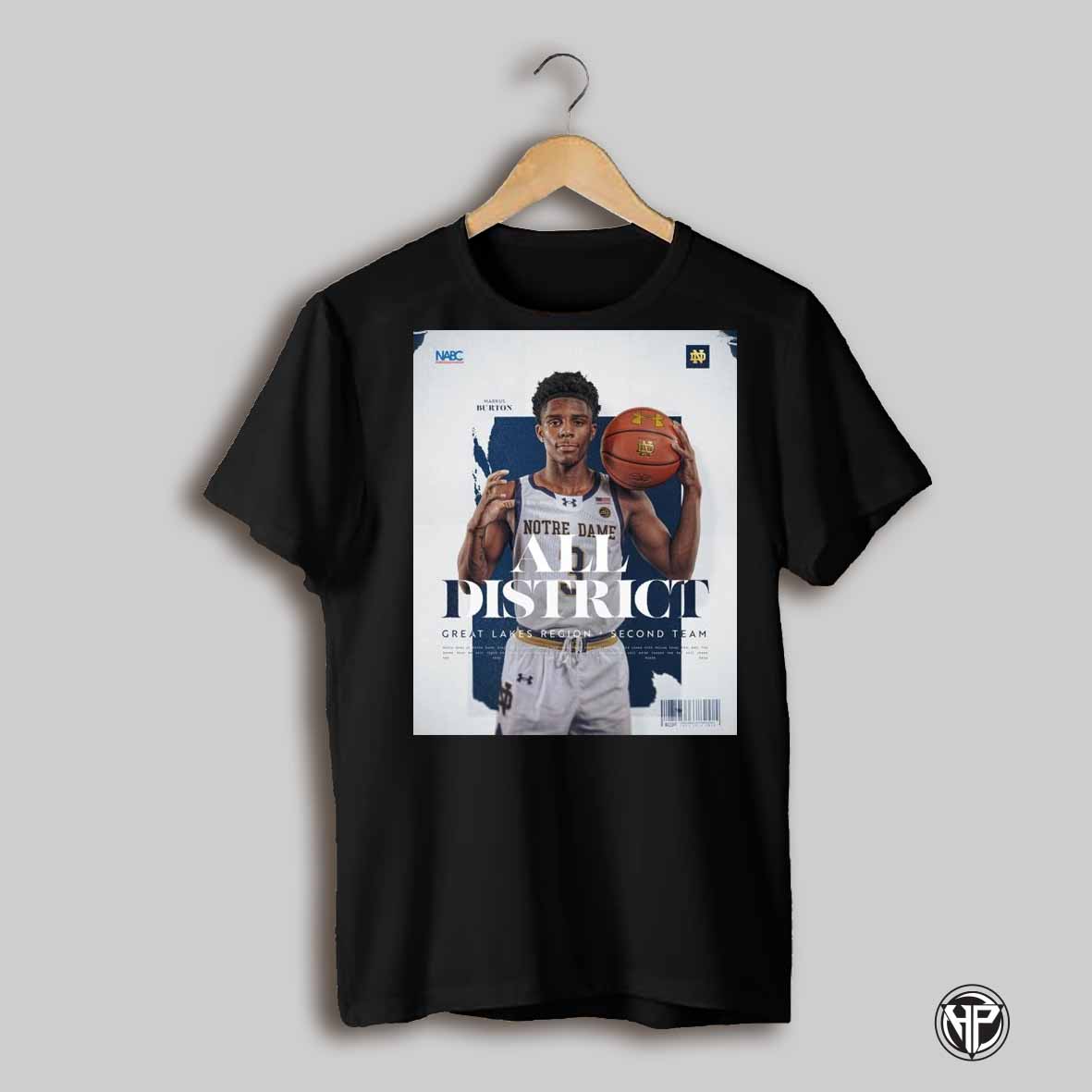 Poster Notre Dame Fighting Irish Basketball Markus Burton Great Lakes Region All District Second Team T Shirt