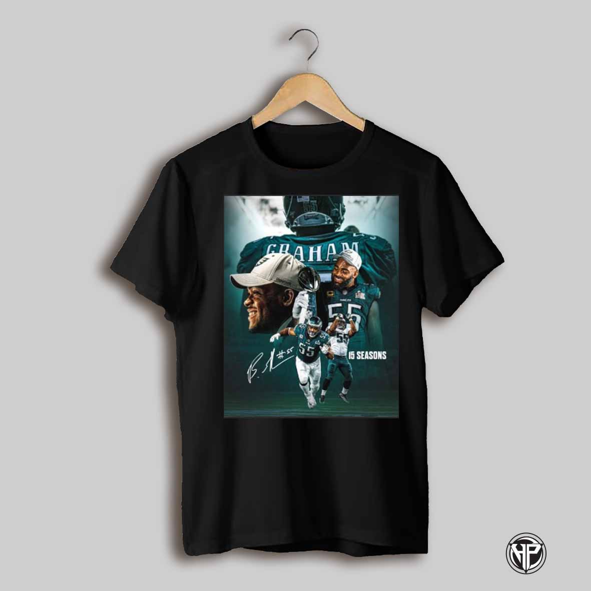 Poster Philadelphia Eagles Brandon Graham Thank You For 15 Incredible Seasons Signature T Shirt