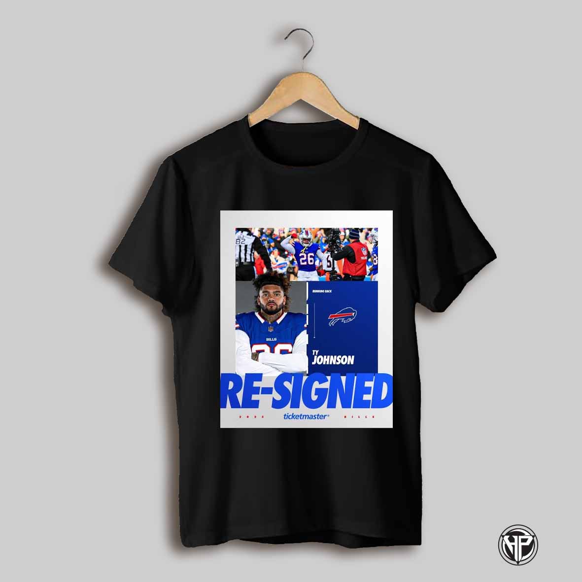 Poster Running Back Ty Johnson Is Back Re Signed Buffalo Bills Football Nfl 2025 Go Bills T Shirt