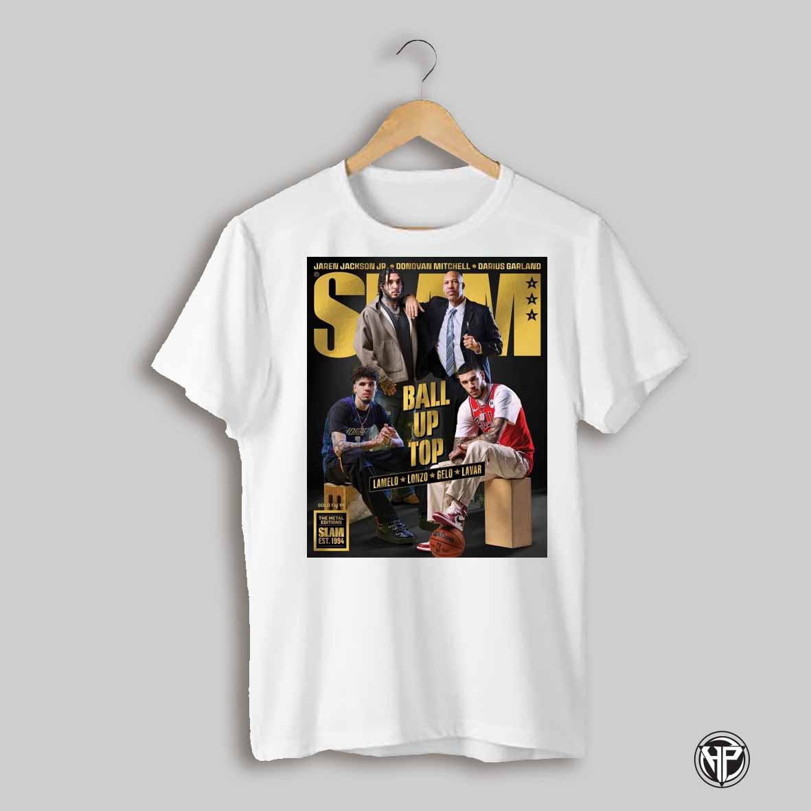 Poster Slam Cover Gold Ball Up Top Lamelo Lonzo Gelo Lavar Jaren Jackson Jr Donovan Mitchell Darius Garland T Shirt