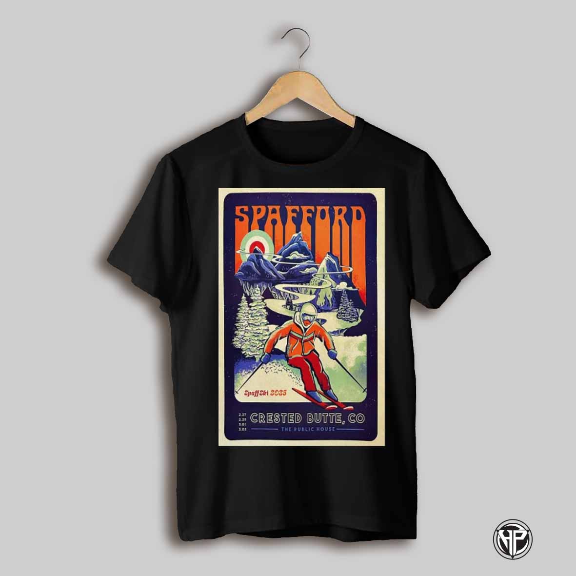 Poster Spafford Spaffski Feb And March 2025 In Crested Butte Co The Public House T Shirt