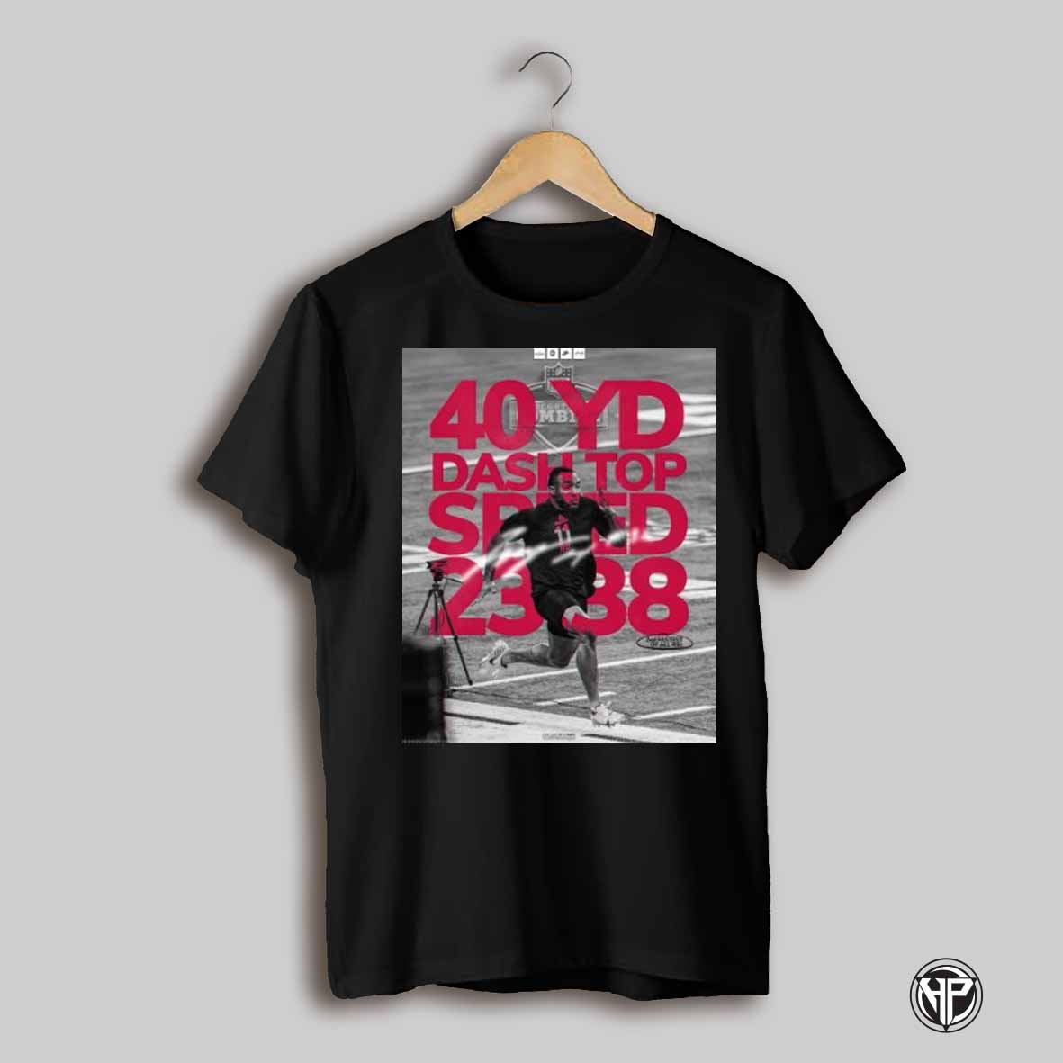 Poster Treveyon Henderson Ohio State Football 40 Yd Dash Top Speed 23 38 2nd Fastest Of All Running Backs Nfl Scouting Combine 2025 T Shirt