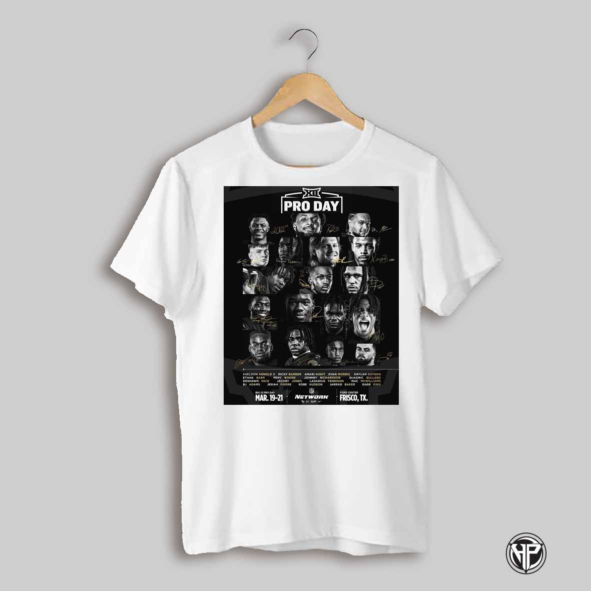 Poster Ucf Football 18 Knights In Frisco For Big 12 Pro Day Mar 19 21 Sheldon Arnold Ii Ricky Barber Amari Kight Signatures T Shirt