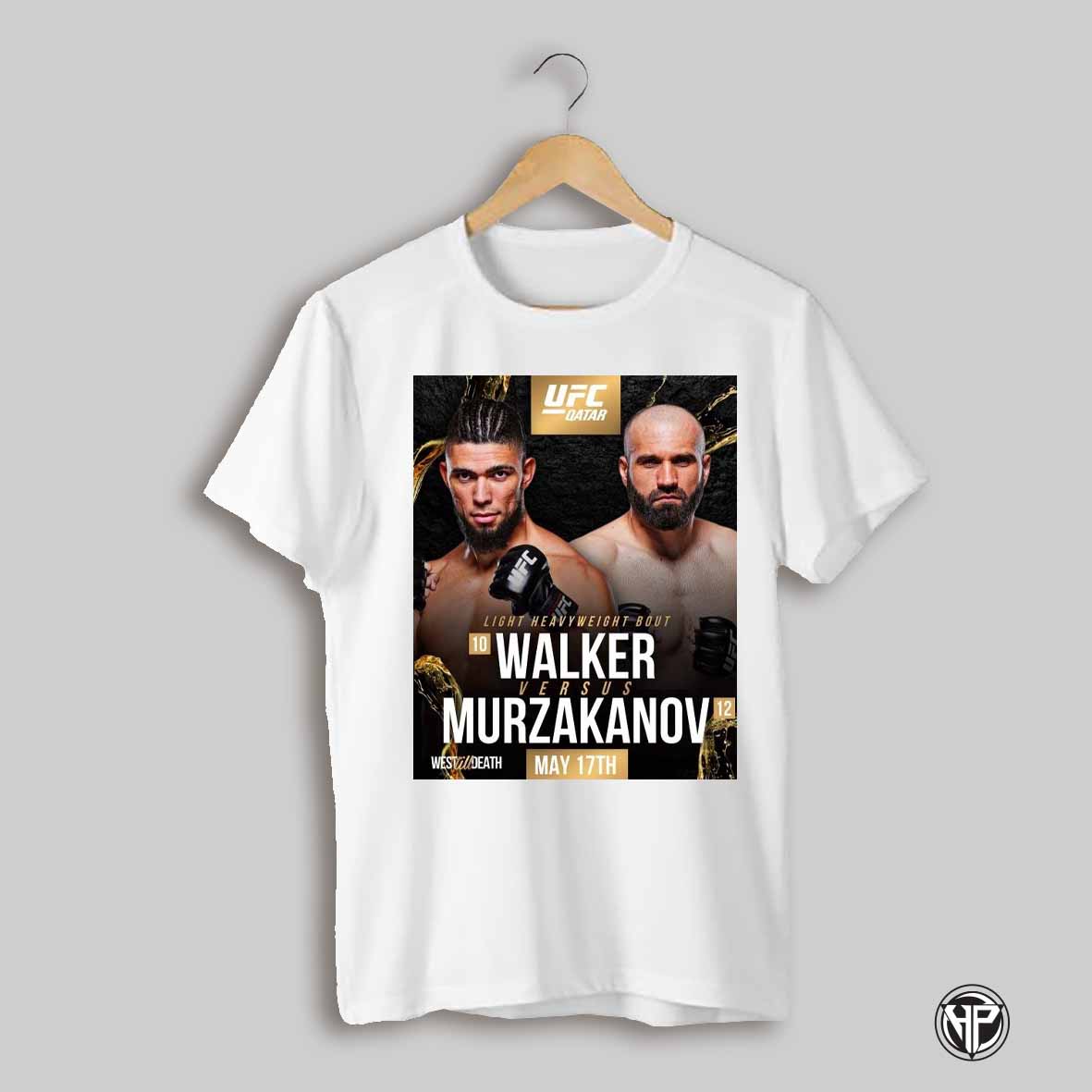 Poster Ufc Qatar 106 Johnny Walker Vs Azamat Murzakanov Light Heavyweight Bout May 17 2025 T Shirt
