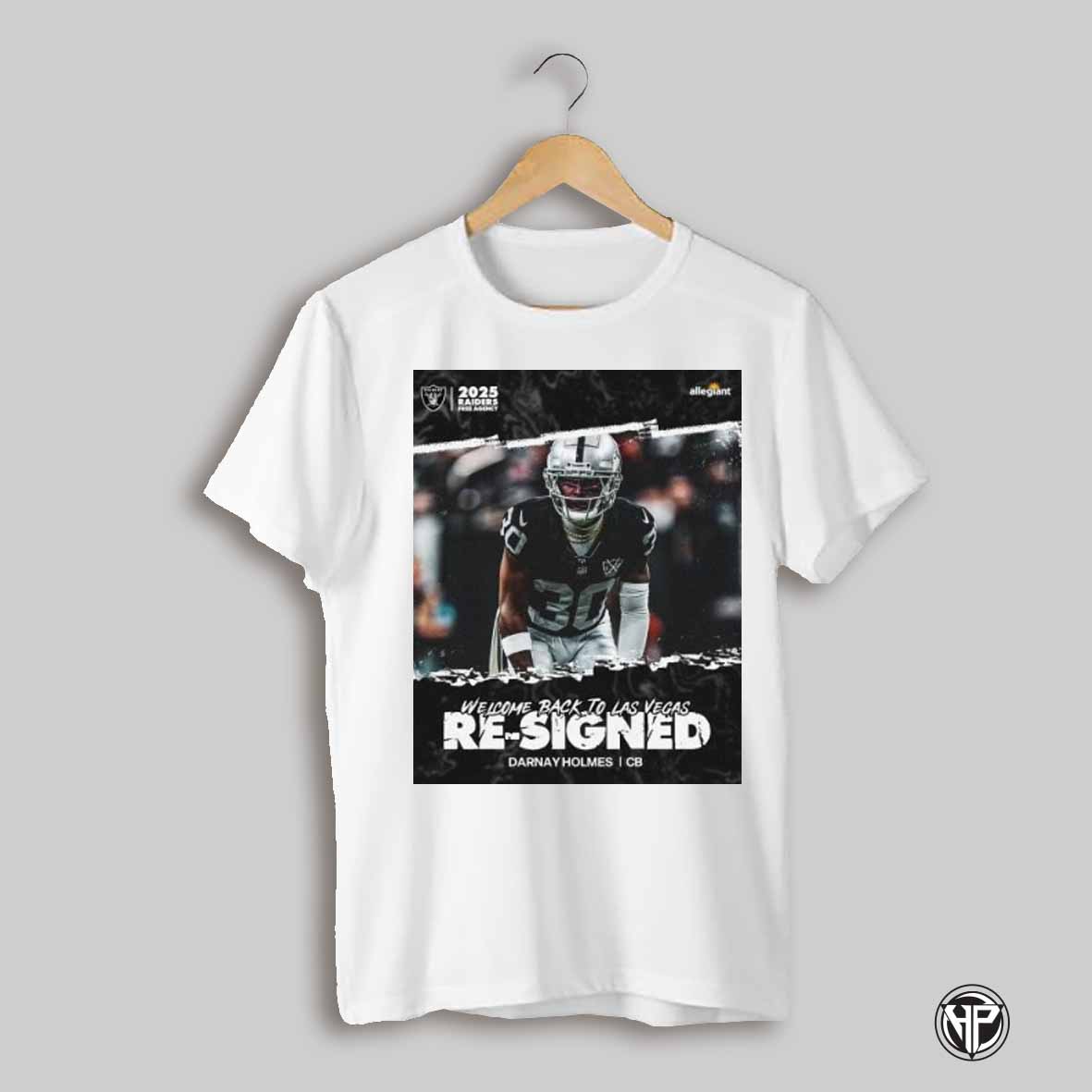 Poster Welcome Back To Las Vegas Raiders Football Nfl Re Signed Cb Darnay Holmes 2025 Free Agency T Shirt