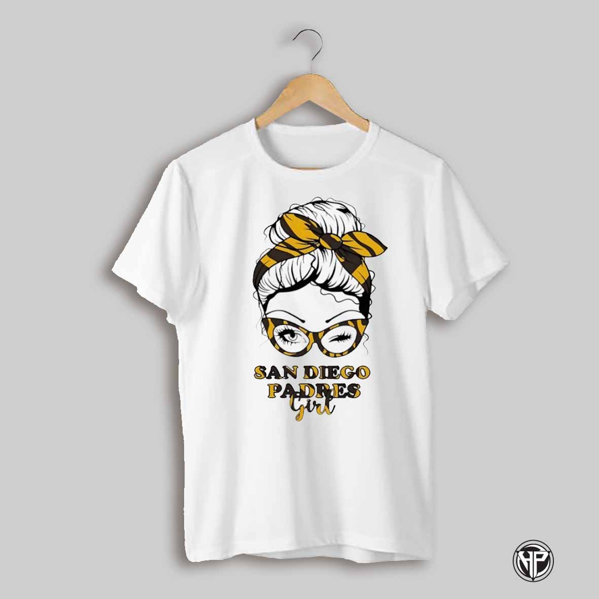 San Diego Padres Girl Messy Bun Shirt