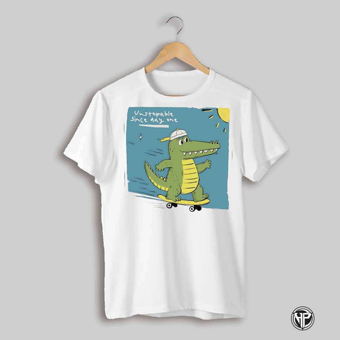 Score Unstopable Since Day One Skateboarding Crocodile Funny Shirt