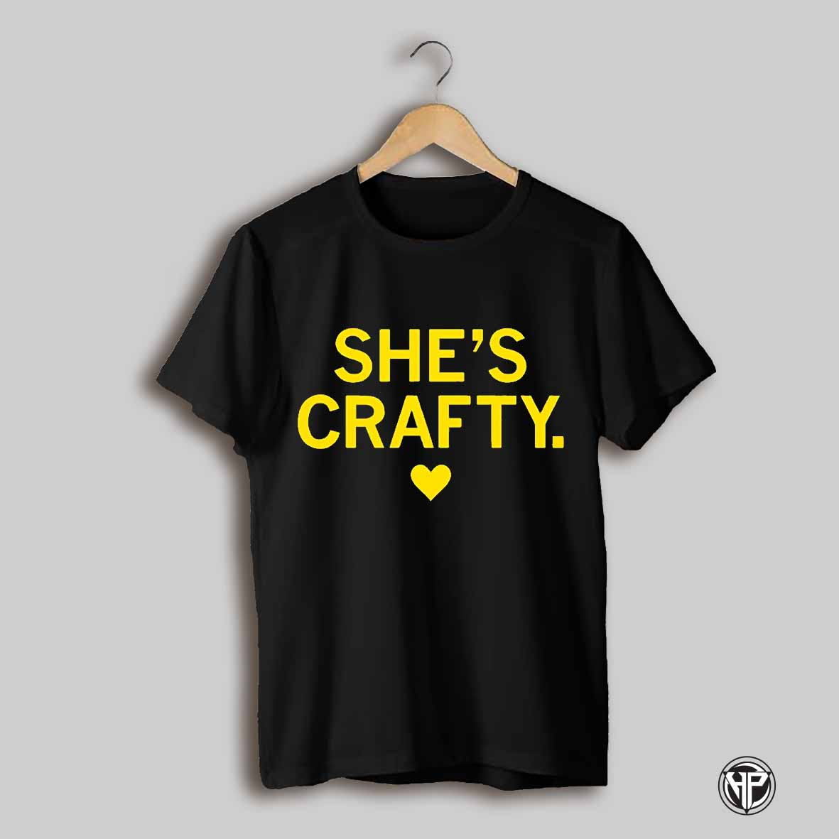 Shes Crafty Heart Yellow Shirt