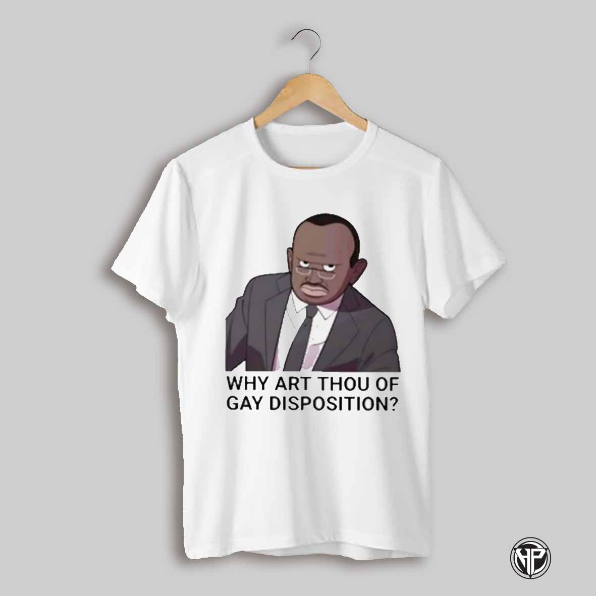 Simon Kaggwa Njala Wearing Why Art Thou Of Gay Disposition Painting T Shirt
