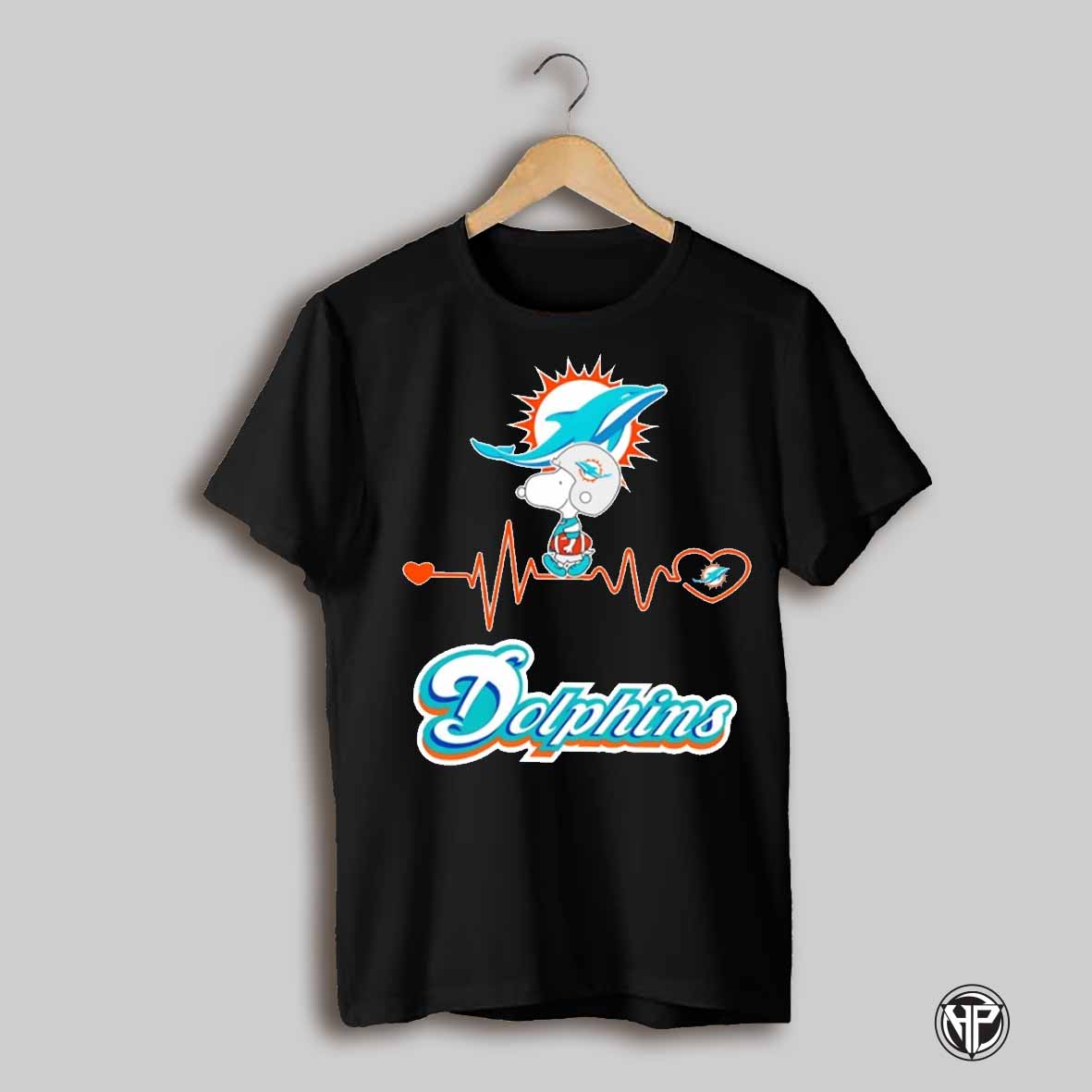 Snoopy Miami Dolphins Team Heartbeat Shirt