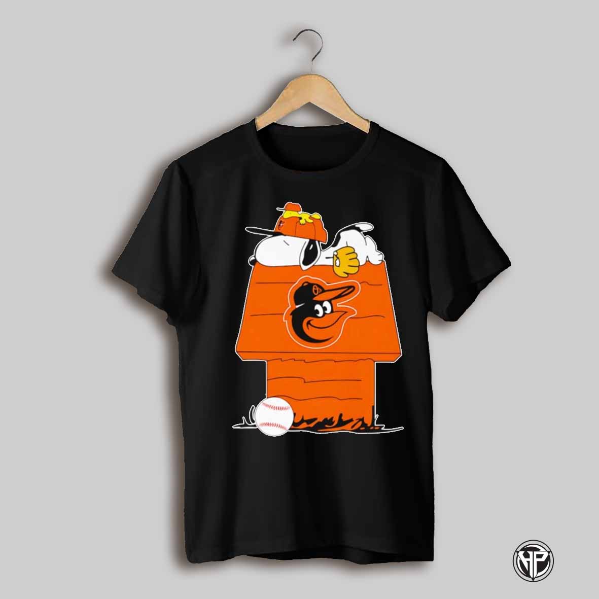 Snoopy And Woodstock Sleeping Dog House Baltimore Orioles Shirt