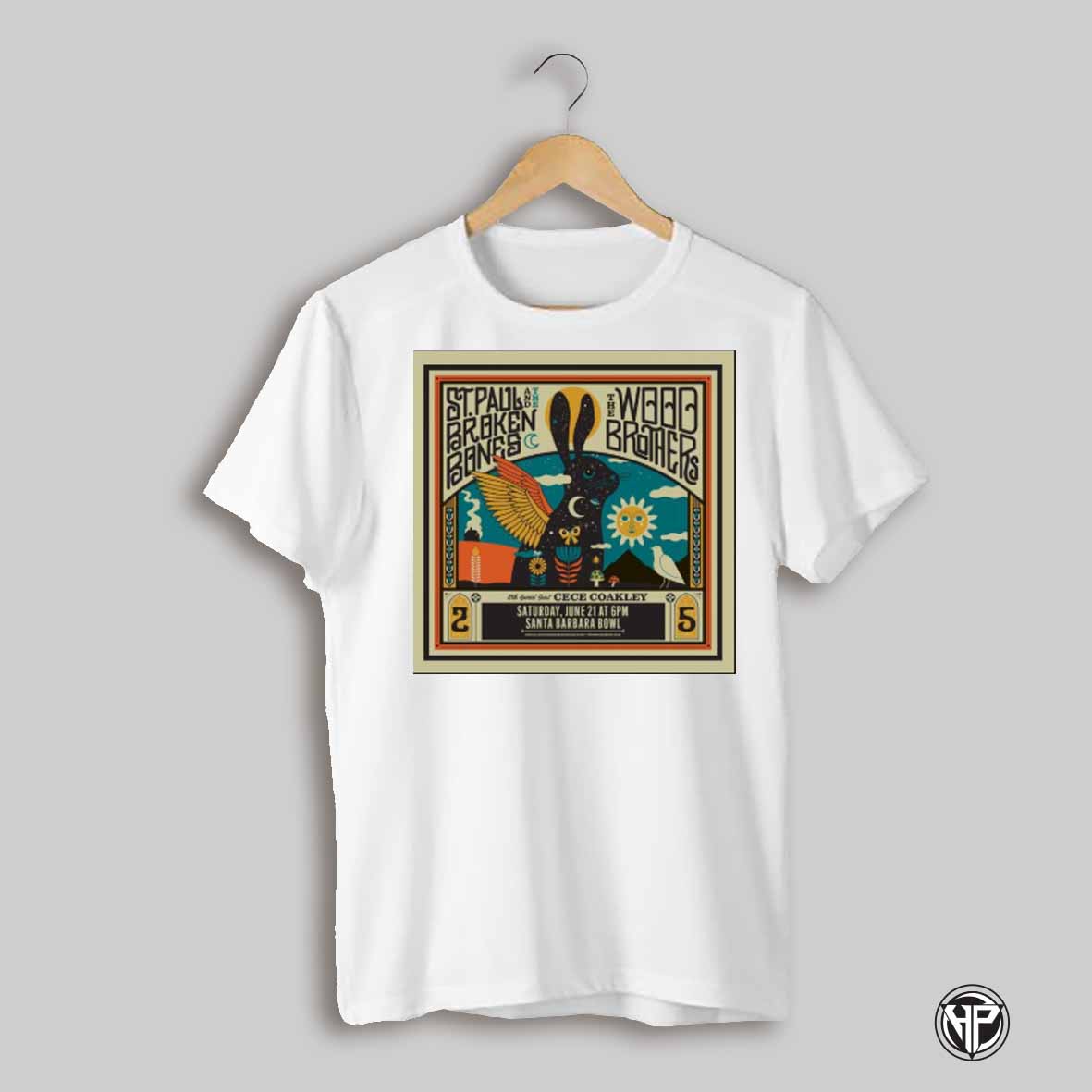 St Paul And The Broken Bones The Wood Brothers With Special Guest Cece Coakley Sat Jun 21 Santa Barbara Bowl Poster T Shirt