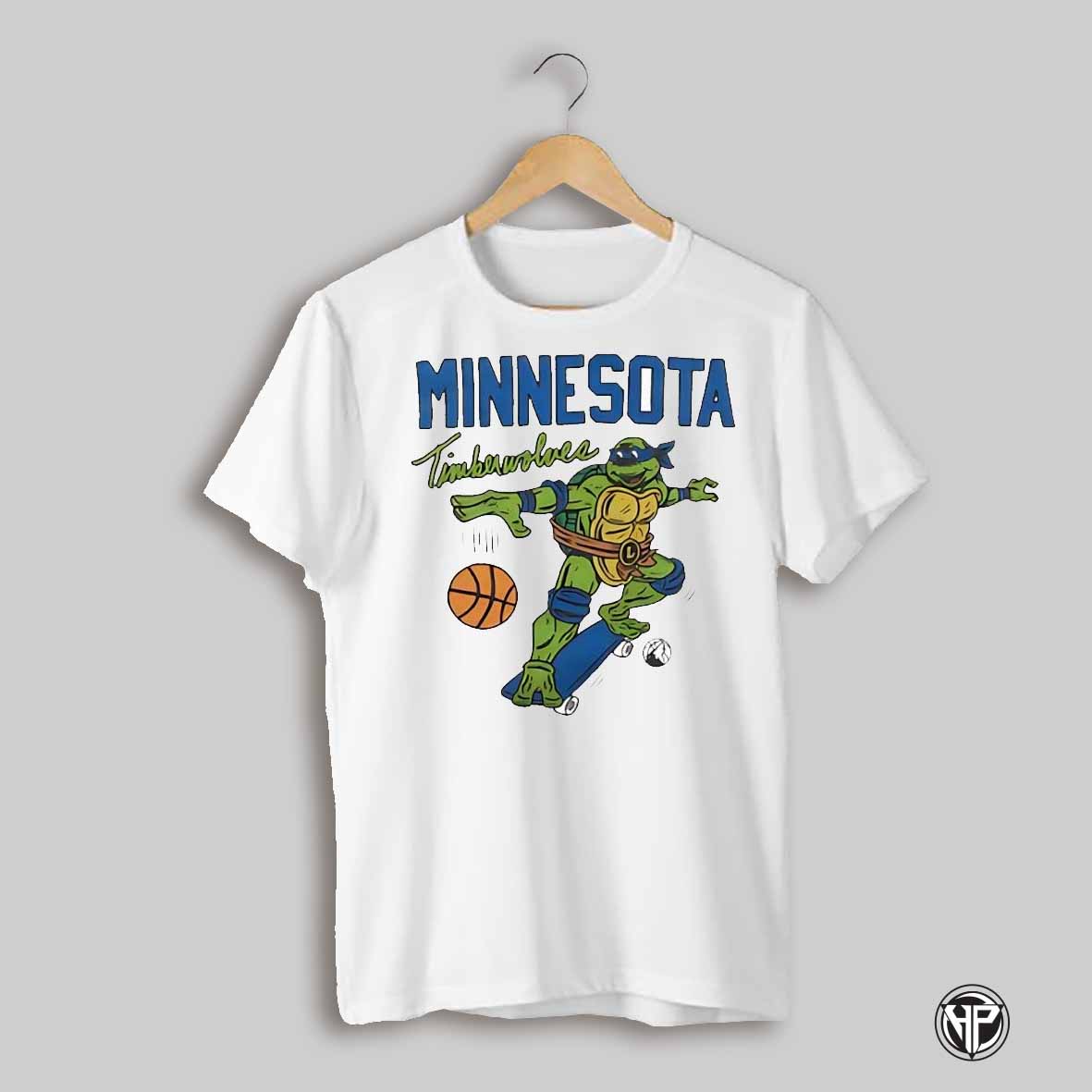 Tmnt Leonardo X Minnesota Timberwolves Ninja Turtle Shirt