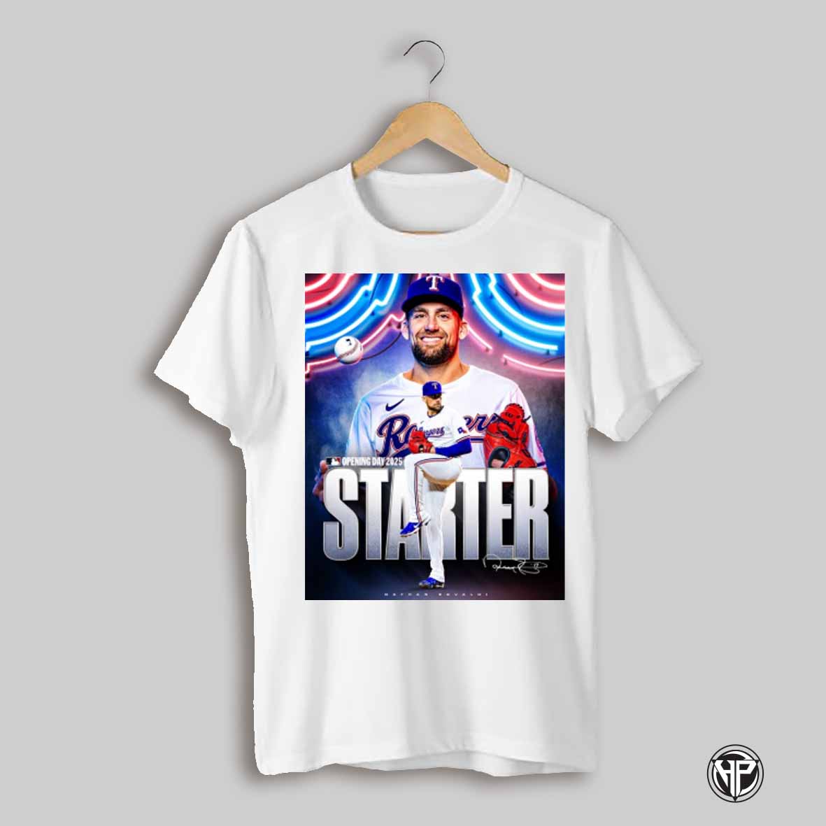 Texas Rangers Baseball Nathan Eovaldi Mlb Opening Day 2025 Starter Signature Poster T Shirt