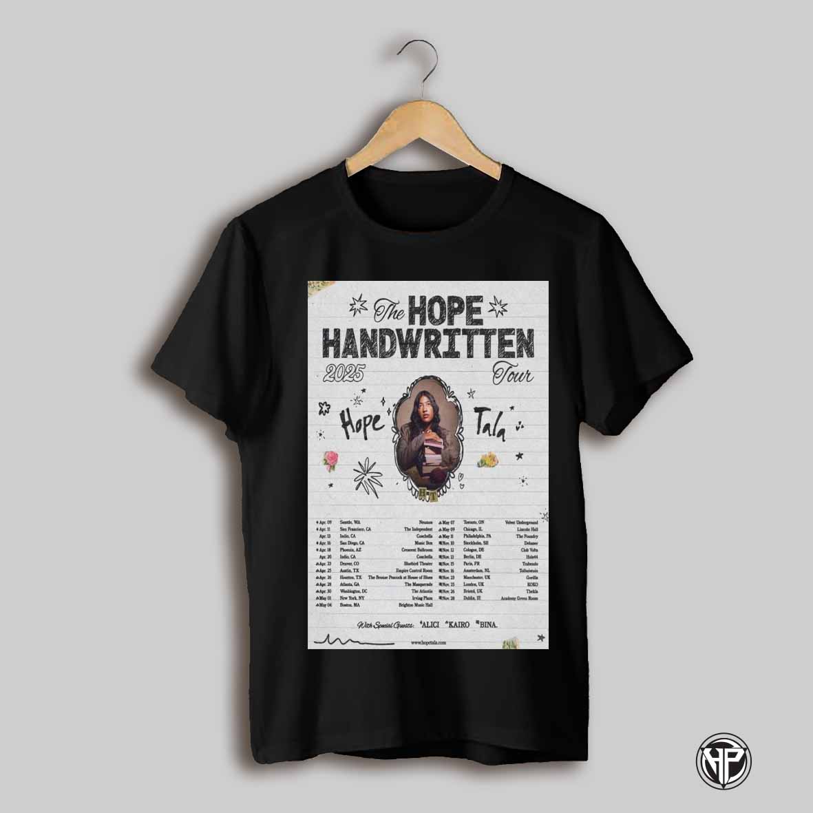 The Hope Handwritten Tour 2025 Hope Tala Poster T Shirt