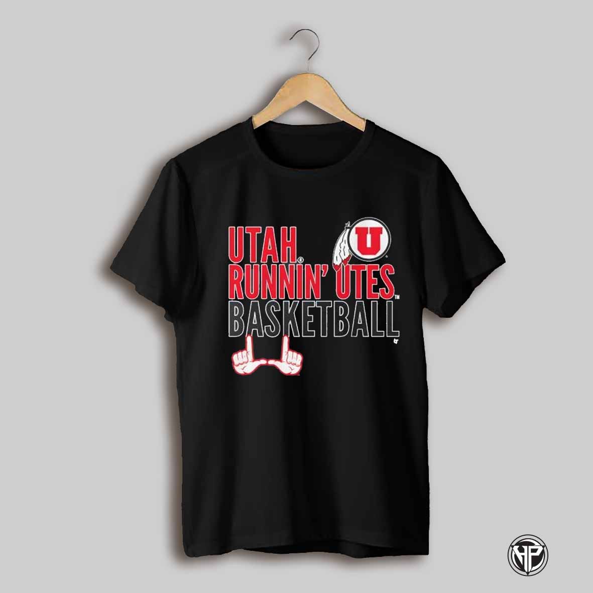 Utah Utes Basketball Text Logo Overlay Shirt
