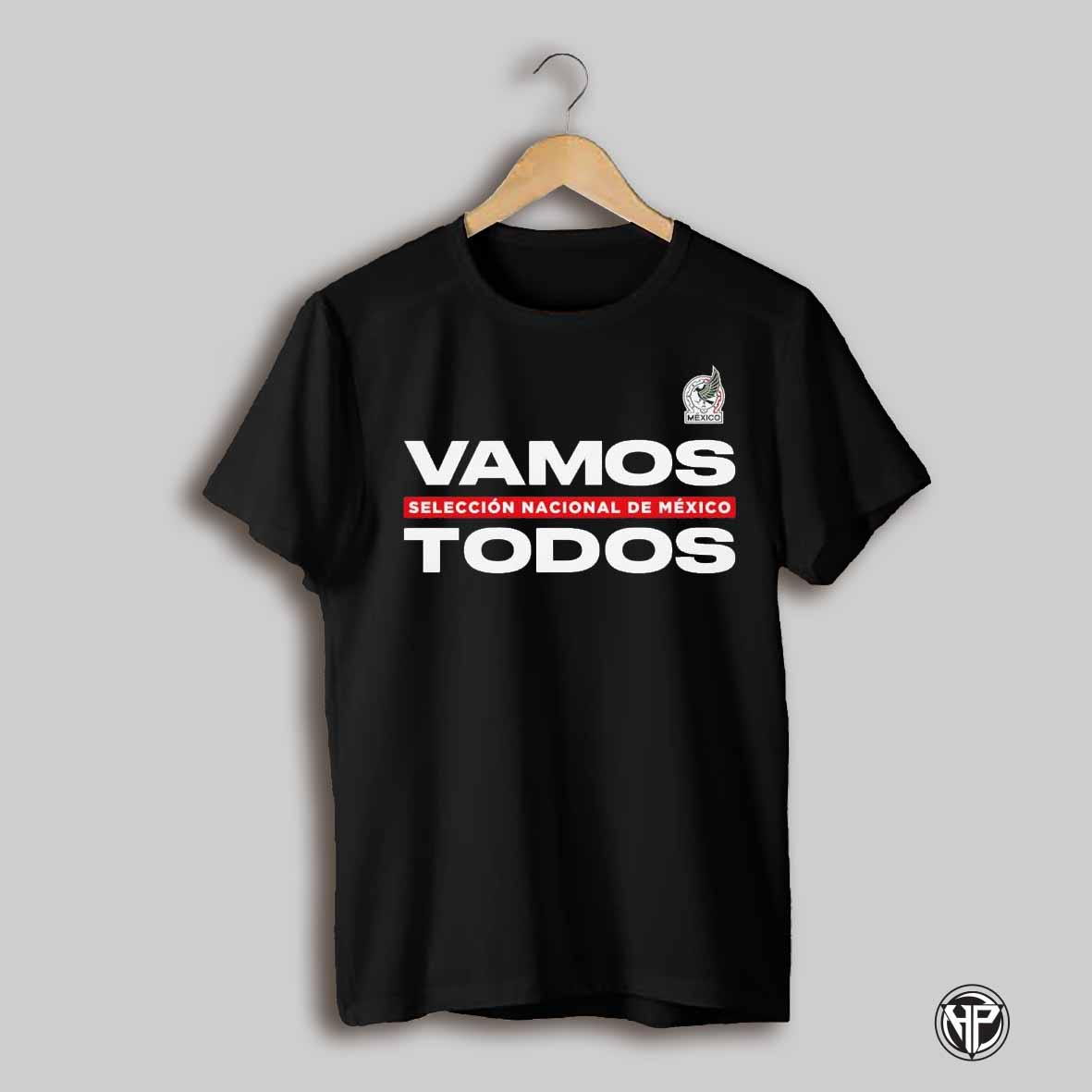 Vamos Todos Text And Logo Mexico National Team Retro Shirt
