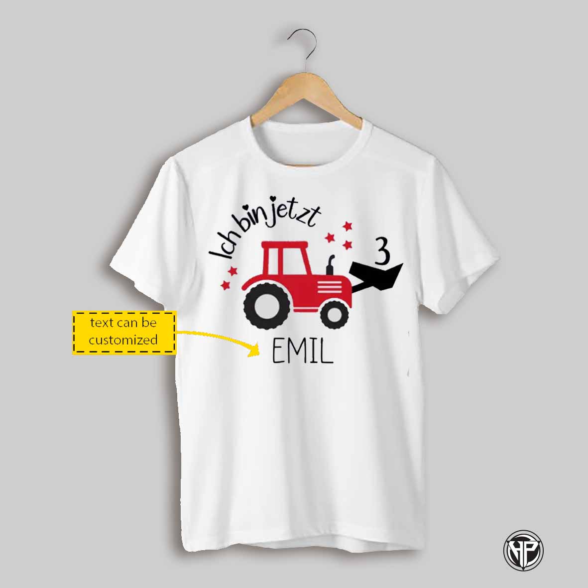 With Tractor And Name Custom T Shirt