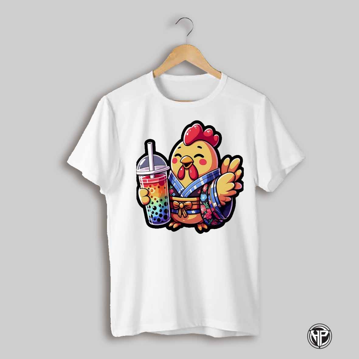 Chicken Bubble Boba Tea Cute Kawaii Shirt