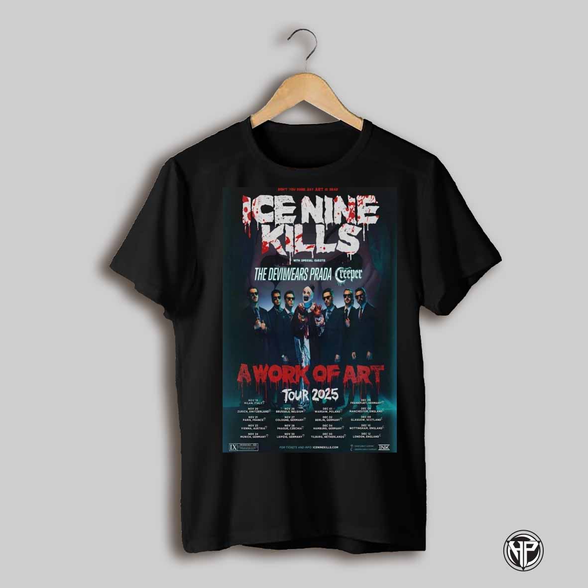 Ice Nine Kills A Work Of Art Tour 2025 Poster T Shirt