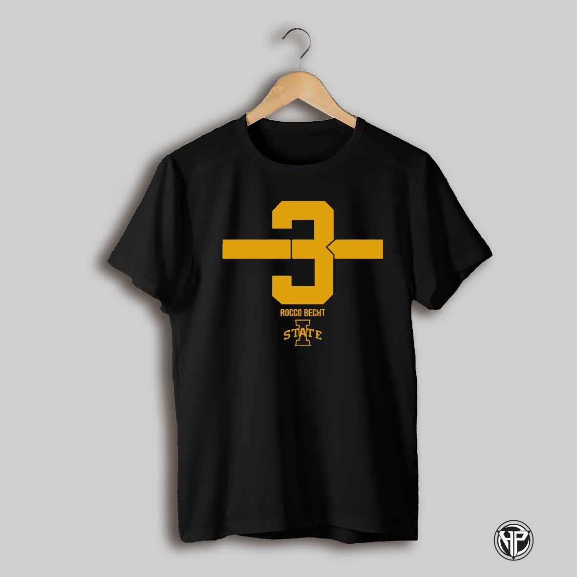 Iowa State Cyclones Football Rocco Becht 3 Number Stripe T Shirt