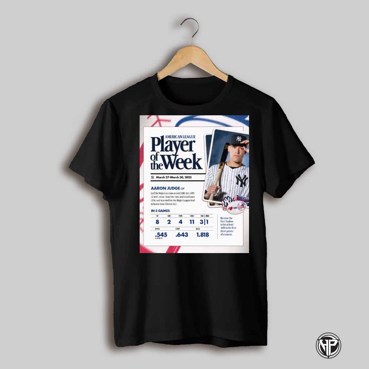New York Yankees American League Player Of The Week March 27 March 30 2025 Aaron Judge Poster T Shirt