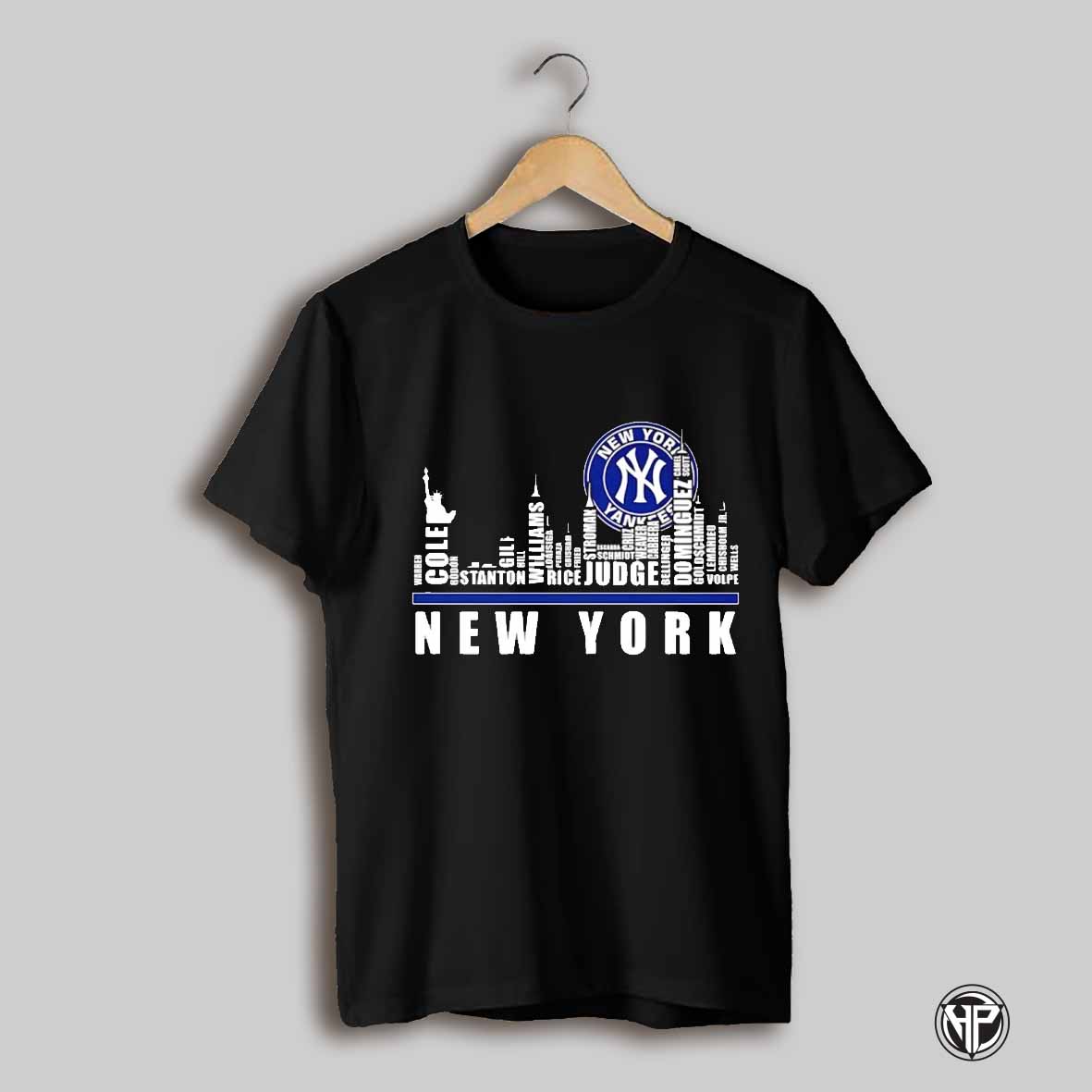 New York Yankees Players Name Skyline 2025 Shirt