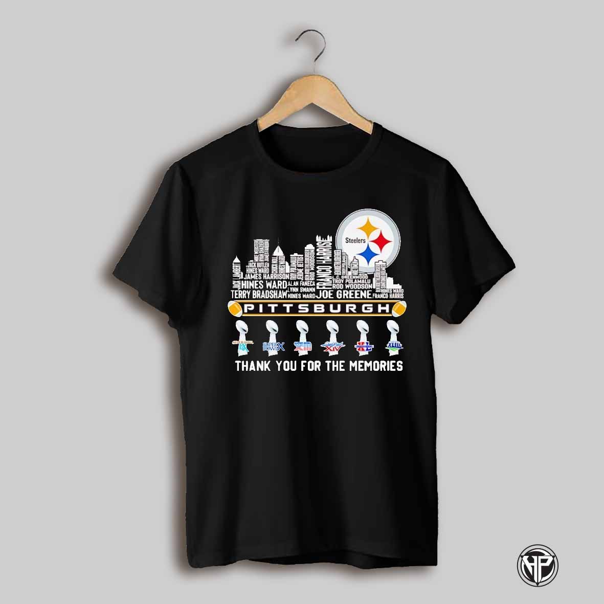 Pittsburgh Steelers Thank You For The Memories Players Name Skyline 2025 Shirt