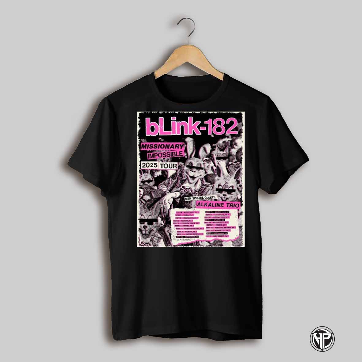 Poster Blink 182 Missionary Impossible Tour 2025 With Special Guests Alkaline Trio Aug 28 Hollywood Fl T Shirt