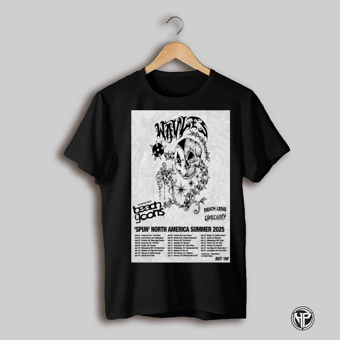 Poster Wavves Spun North America Summer Show 2025 Plus Special Guests Beach Goons T Shirt