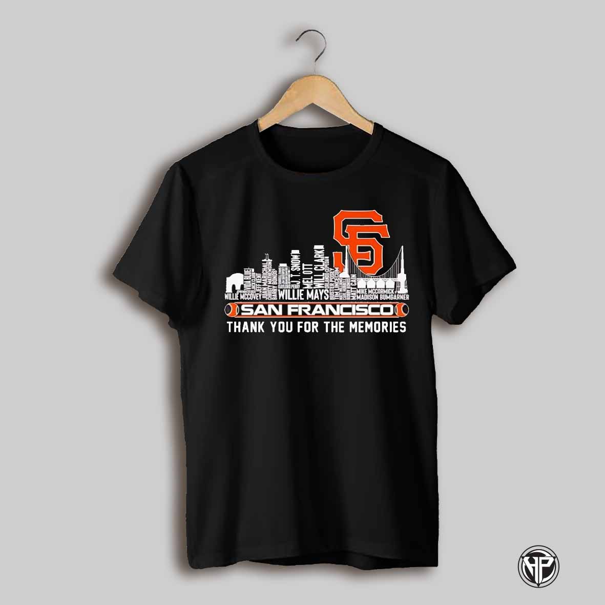 San Francisco Giants Thank You For The Memories Players Name Skyline 2025 Shirt