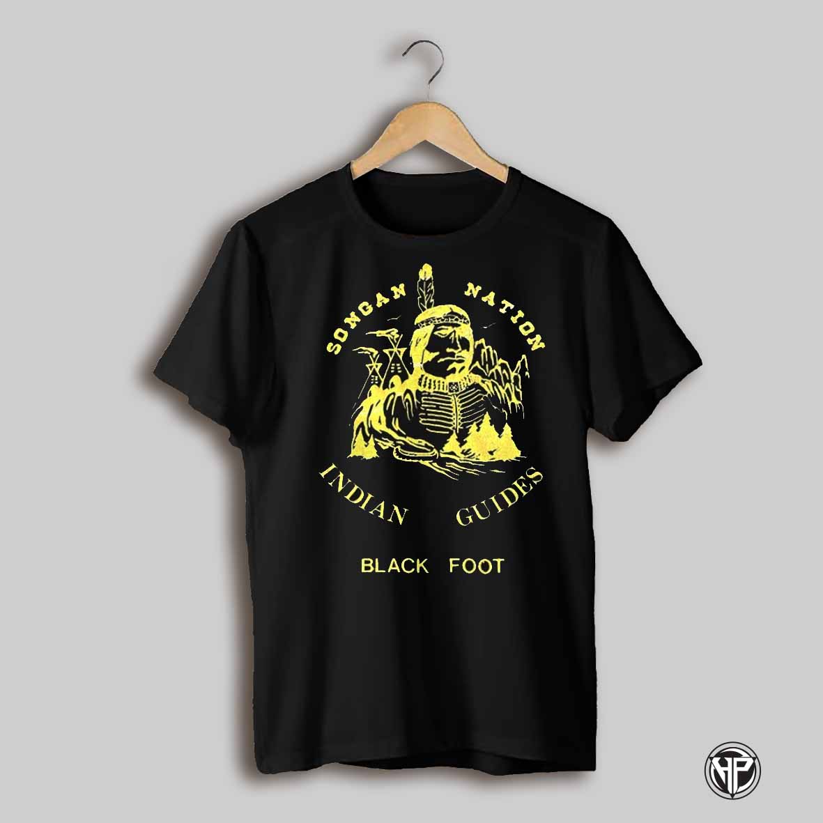 Songan Nation Indian Guides Black Foot Shirt