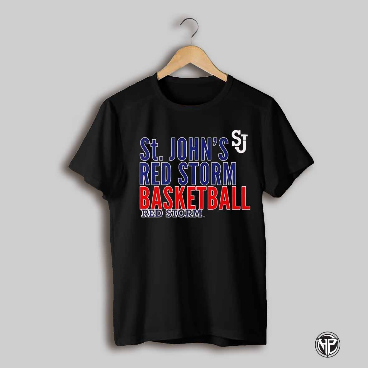 St Johns Red Storm Basketball Text Logo Overlay Shirt