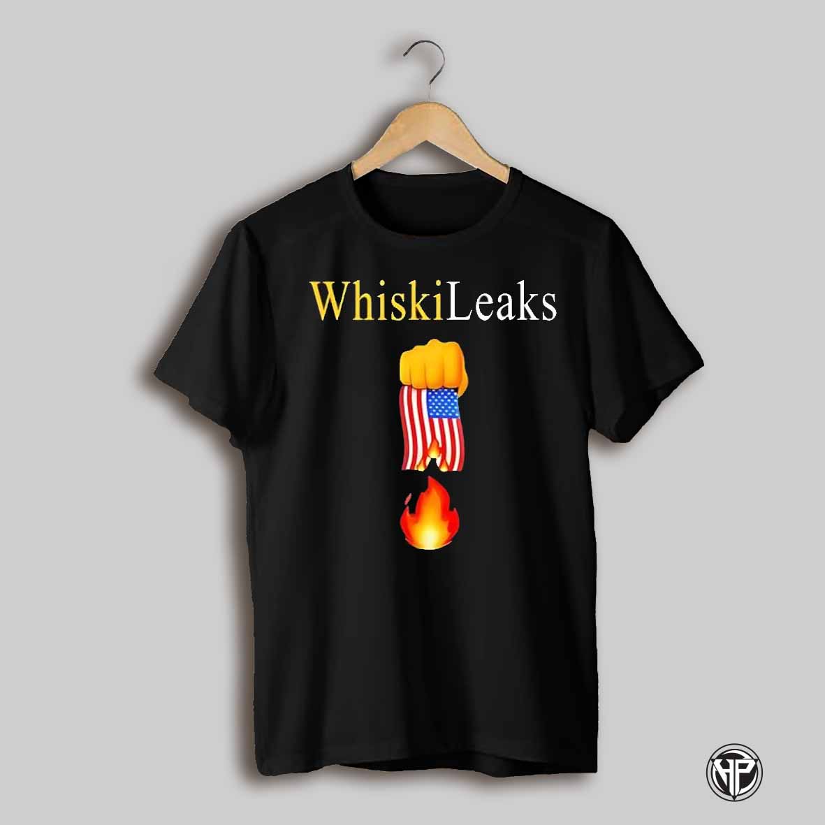 Whiskileaks Fist Flag Fire Shirt