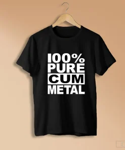 100_ Pure Cum Metal Music Band Logo S Black Shirts