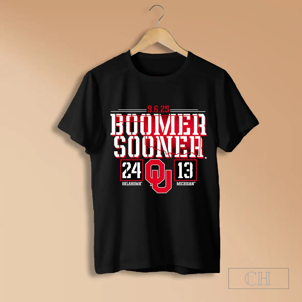 2025 Boomer Sooner Oklahoma Sooners Vs Michigan Wolverines 24 13 Score Shirts