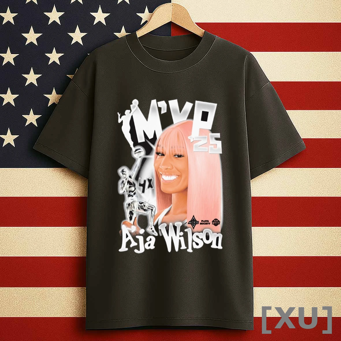 2025 Wnba Mvp 4x Las Vegas Aces Aja Wilson Playa Society Graphic Shirts