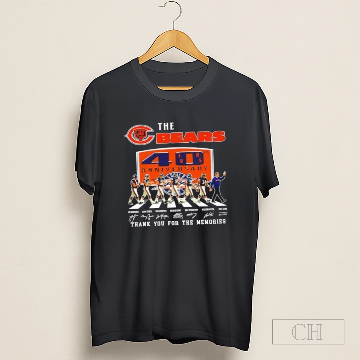 40th Anniversary Chicago Bears Mike Ditka And Players Abbey Road Signatures Shirt