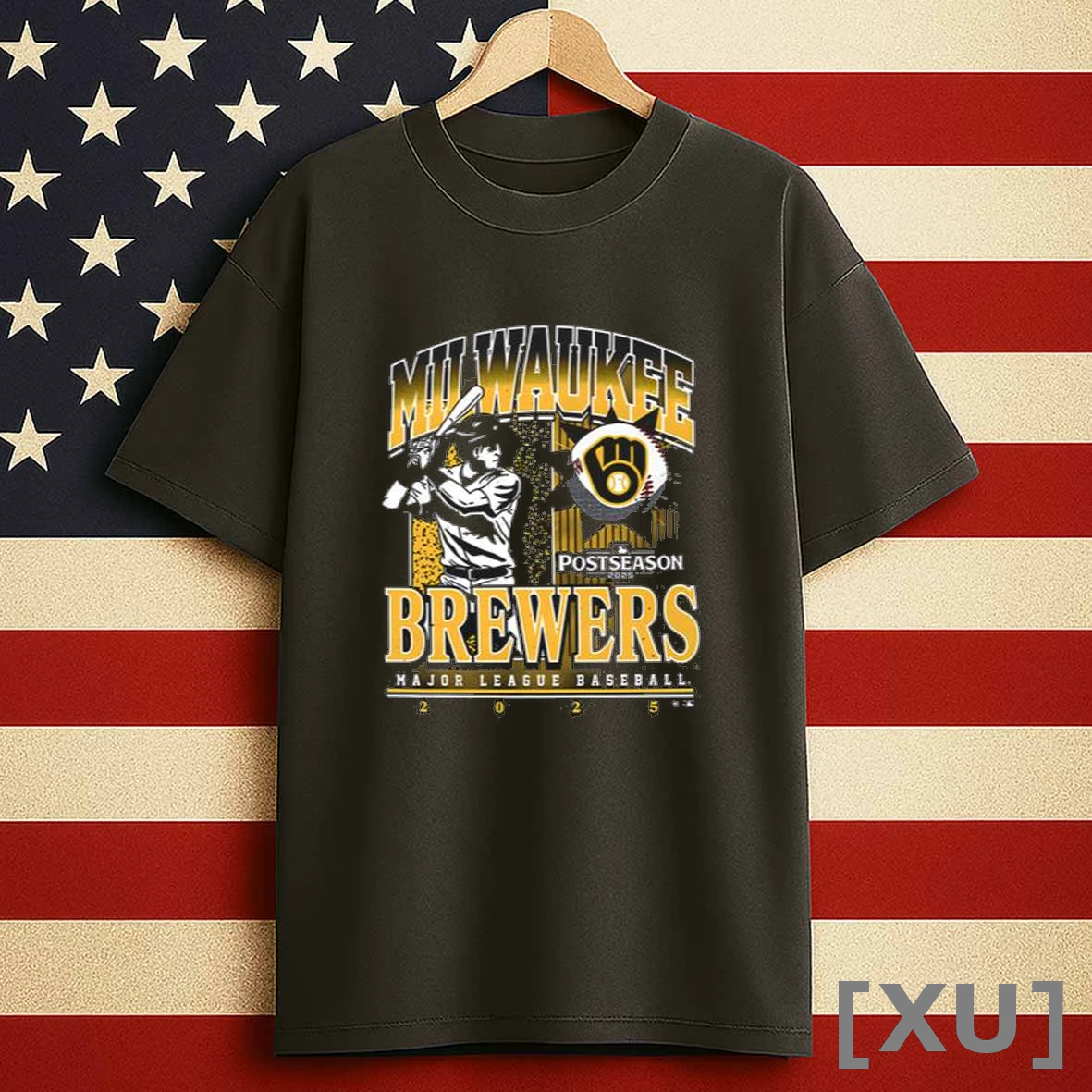 47 Milwaukee Brewers Navy Blue 2025 Postseason Participant Playoff Franklin Men Shirts