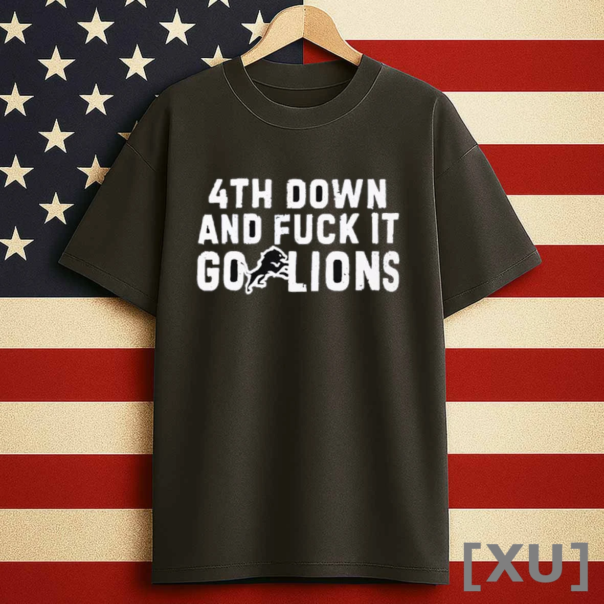4th Down And Fuck It Go Lions Logo Shirts