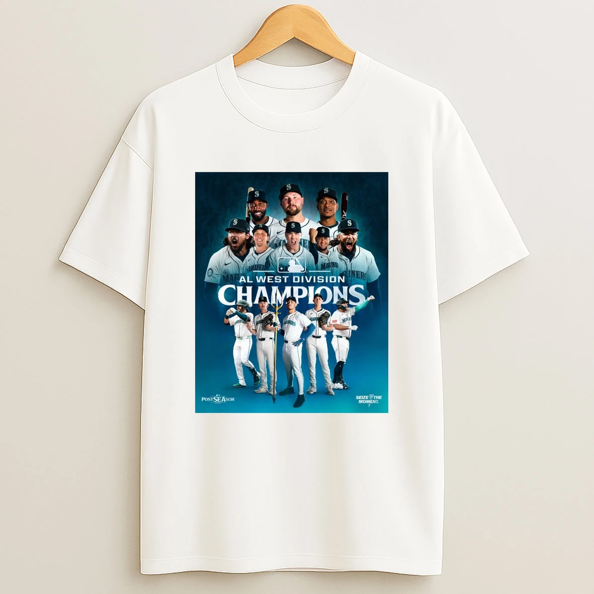Al West Division Champions Mlb Postseason 2025 Seattle Mariners Seize The Moment Shirts