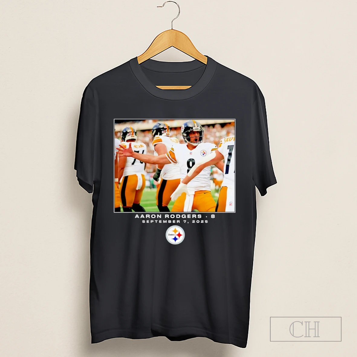 Aaron Rodgers Pittsburgh Steelers Nfl Flash Features Week 1 2025 Photo Shirt
