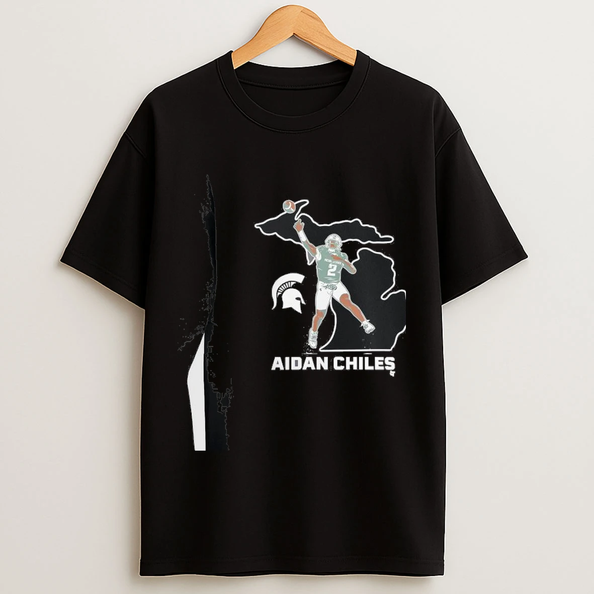 Aidan Chiles Michigan State Spartans Map Design Football Shirts