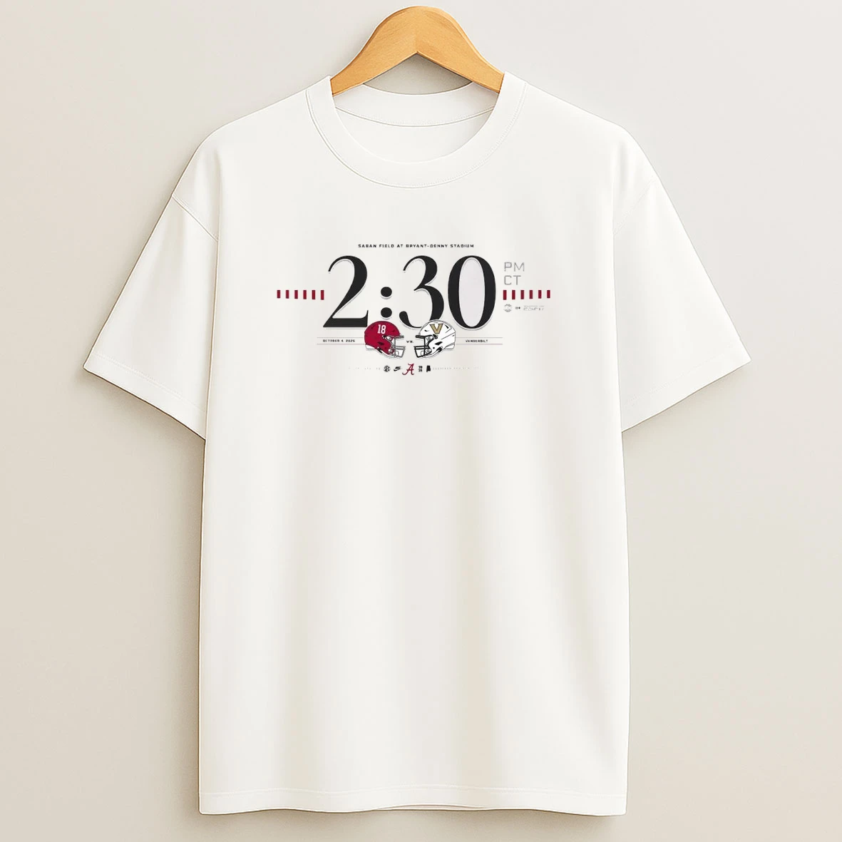 Alabama Crimson Tide Vs Vanderbilt Commodores Saban Field At Bryant Denny Stadium October 4 2025 Shirts