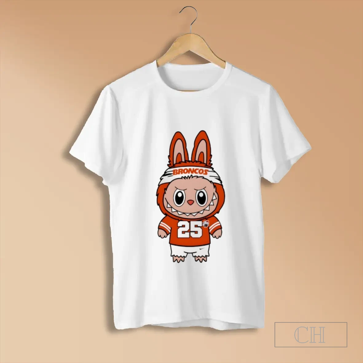 American Football Labubu Mascot Denver Broncos T Shirts