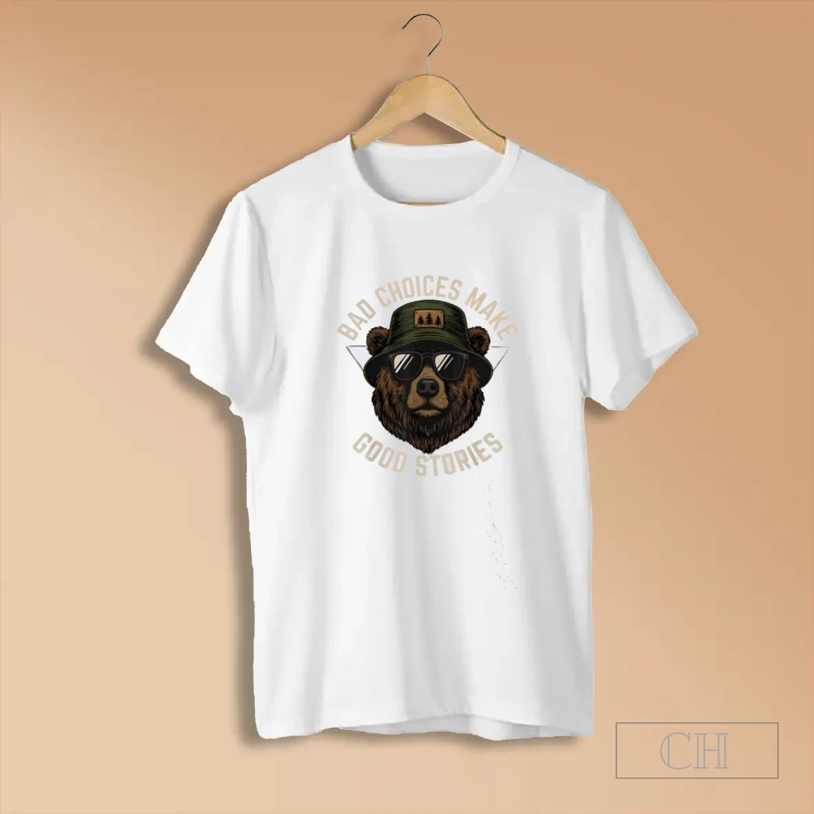 Bad Choices Make Good Stories Funny Graphic Vintage Bear T Shirt