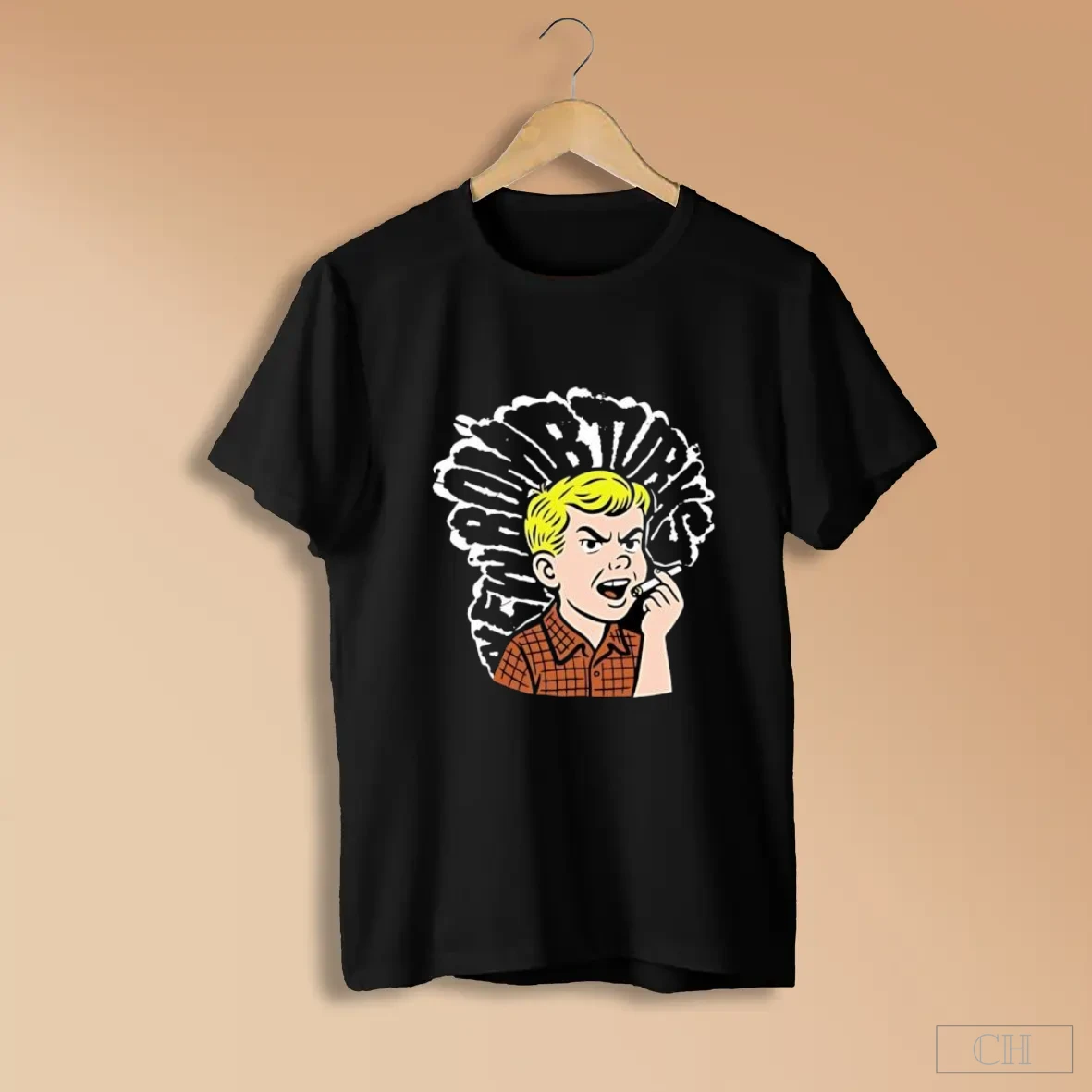 Bart Simpson Smoking Cigarette Grumpy Face S Black Shirts