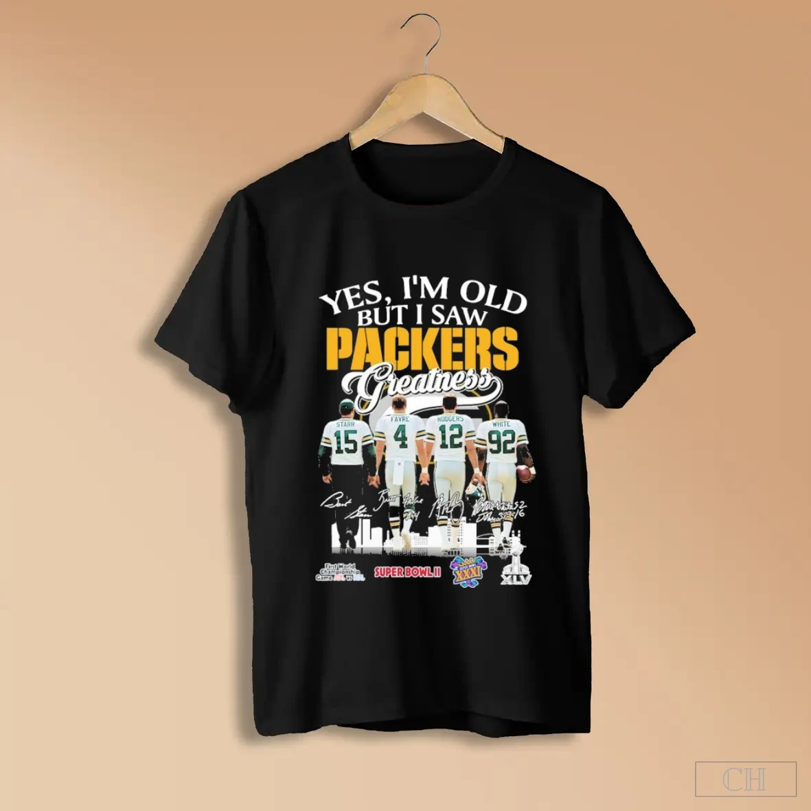 Bart Starr Brett Favre Aaron Rodgers And Reggie White Yes Im Old But I Saw Greatness Green Bay Packers Signatures Shirts
